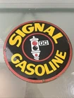 VINTAGE SIGNAL GASOLINE PORCELAIN SIGN CAR GAS OIL TRUCK