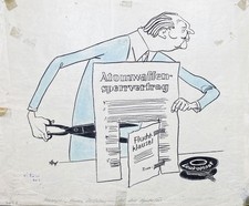Kurt Georg Kiesinger Caricature D'Armes Nucléaires Alfred Beier-Red Dessin 1967