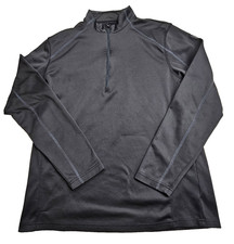Spyder Active Menss Large Athletic 1/4 Zip Pullover Black Stretch Long Sleeve