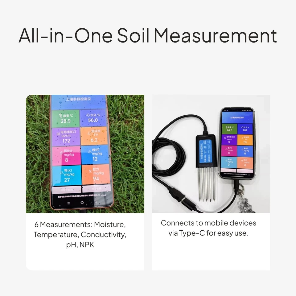 Bodensensor PH NPK EC Feuchtigkeitsmesser USB Export - Bild 4 von 4