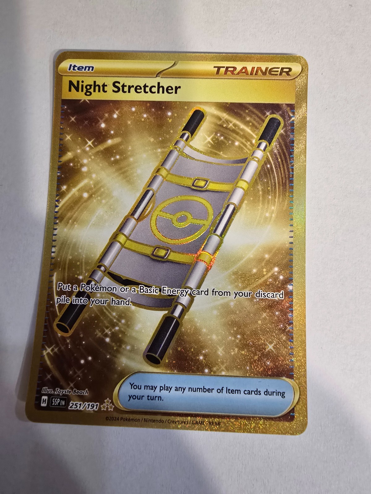 Night Stretcher 251/191 Hyper Rare Surging Sparks Pokemon Holo Near Mint