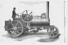 AVELING & PORTER Locomotive Steam Ploughing Engine 2 x Engineering Print 1875