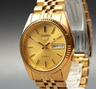 Vintage [N MINT+] SEIKO 5 7S26-0500 Gold Dial Day Date Automatic Mens From JAPAN