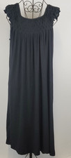 Max Studio Womens Large Maxi Dress Black Sleeveless Casual Stretch Long Pullover