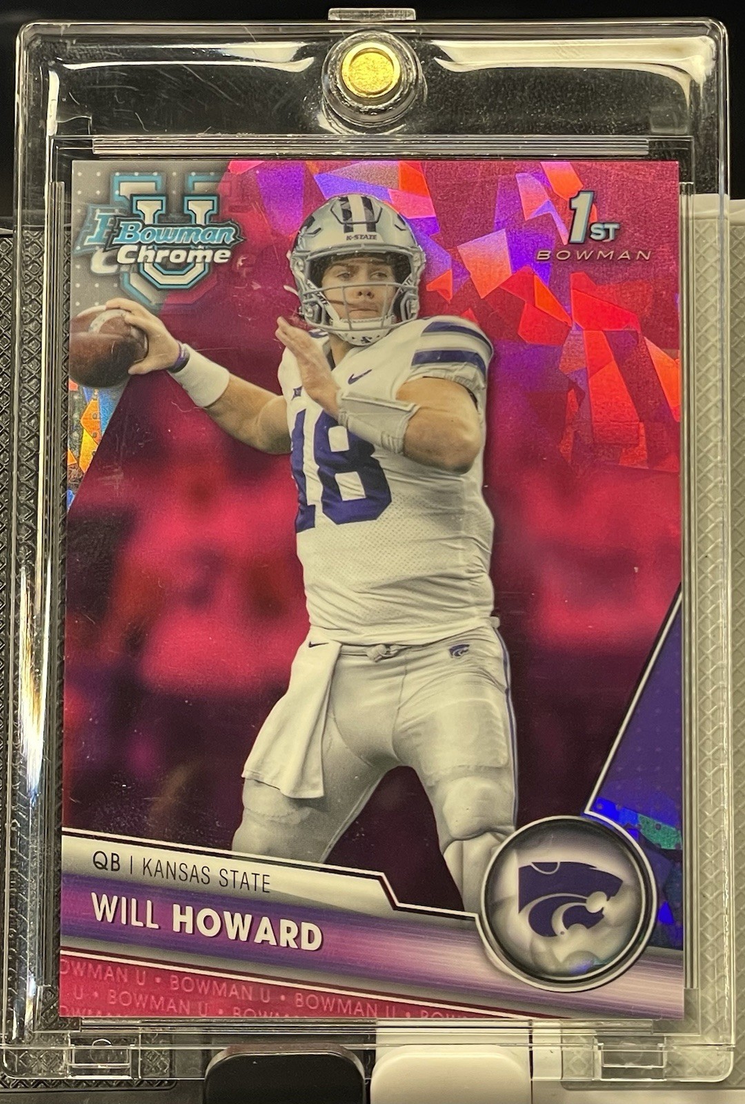 2023 Bowman Chrome U Will Howard #93 PADPARADSCHA SAPPHIRE 1/1! BUCKEYES! NATTY!