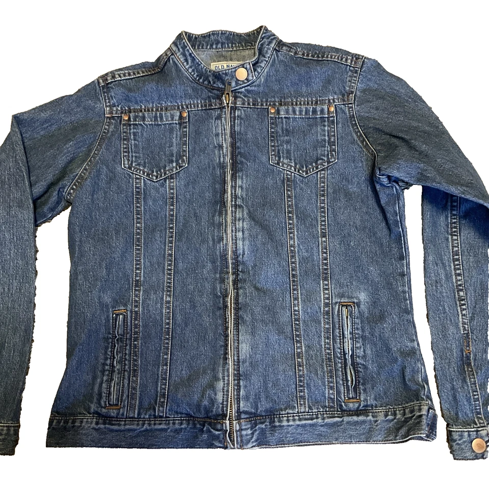 Old Navy Jean Jacket Girls Youth XXL Full Zip Pockets - Image 2 of 4