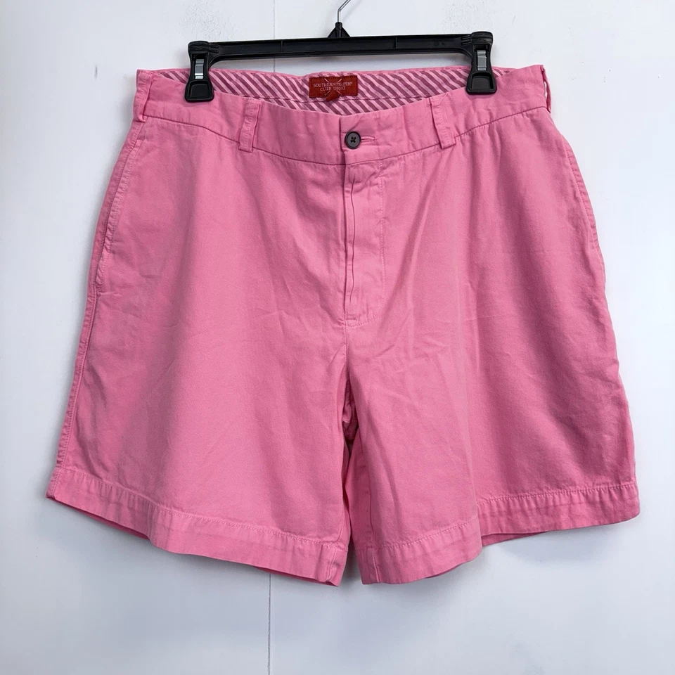 Pantalones Cortos Southern Proper Club Chinos Frente Plano Para Hombre Talla 34 Rosa 7” Foto 2 de 4