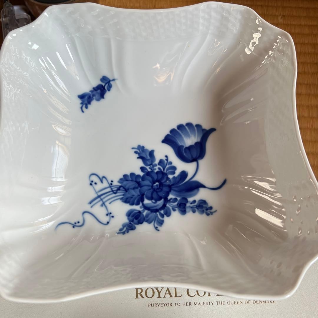 Royal Copenhagen Blue Flower Pattern Square Plate Used Made in Denmark