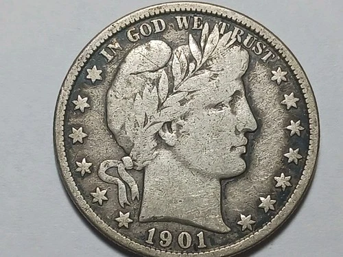 Very Nice 1901 Barber Liberty Head Half Dollar - F condition full liberty