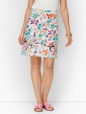 New Talbots Skirt Tropical Lush Floral Canvas A Line Resort Vacation Summer 2
