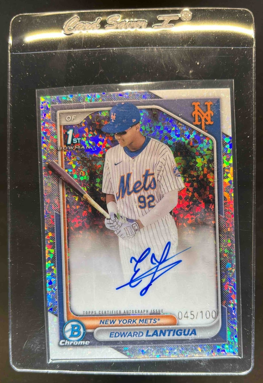 2024 Bowman Chrome Edward Lantigua Auto Mini Diamond Refractor 1st #45/100