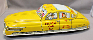 Vintage Japanese Tin Litho Friction “Yellow Cab Co.” Taxi Toy