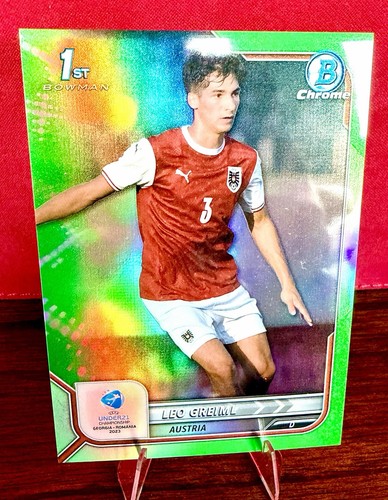 2022 Bowman Chrome Under 21 UEFA Green Refractor Leo Greiml 53/199