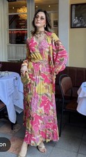 ZARA WOMAN SS26 FLORAL PRINT BOW BELT CHIFFON MIDI DRESS 2298/057 NWT SZ. M,L