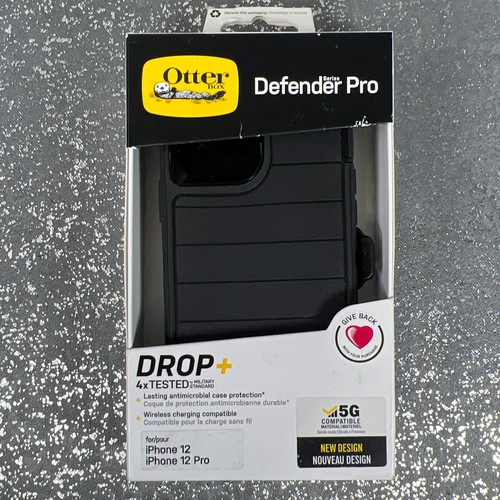OtterBox Defender Pro Case iPhone 12 12 Pro Black 77-65430 with Holster - Picture 1 of 3