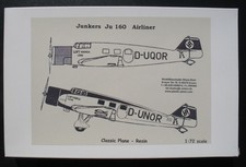 Classic Plane Resin Junkers Ju 160 Airliner Lufthansa Löwe Luchs 1:72 Bausatz