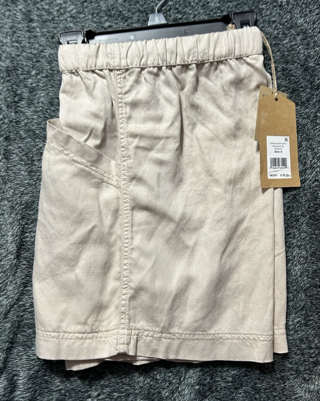 Faherty Topanga Drape Shorts Wheaten Beige Khaki Women's Size Small Linen Blend