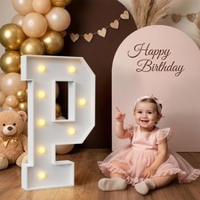 2.3FT Light up Letters, Large Marquee Letters P, 2.3 Feet Tall Big Sign P wit...