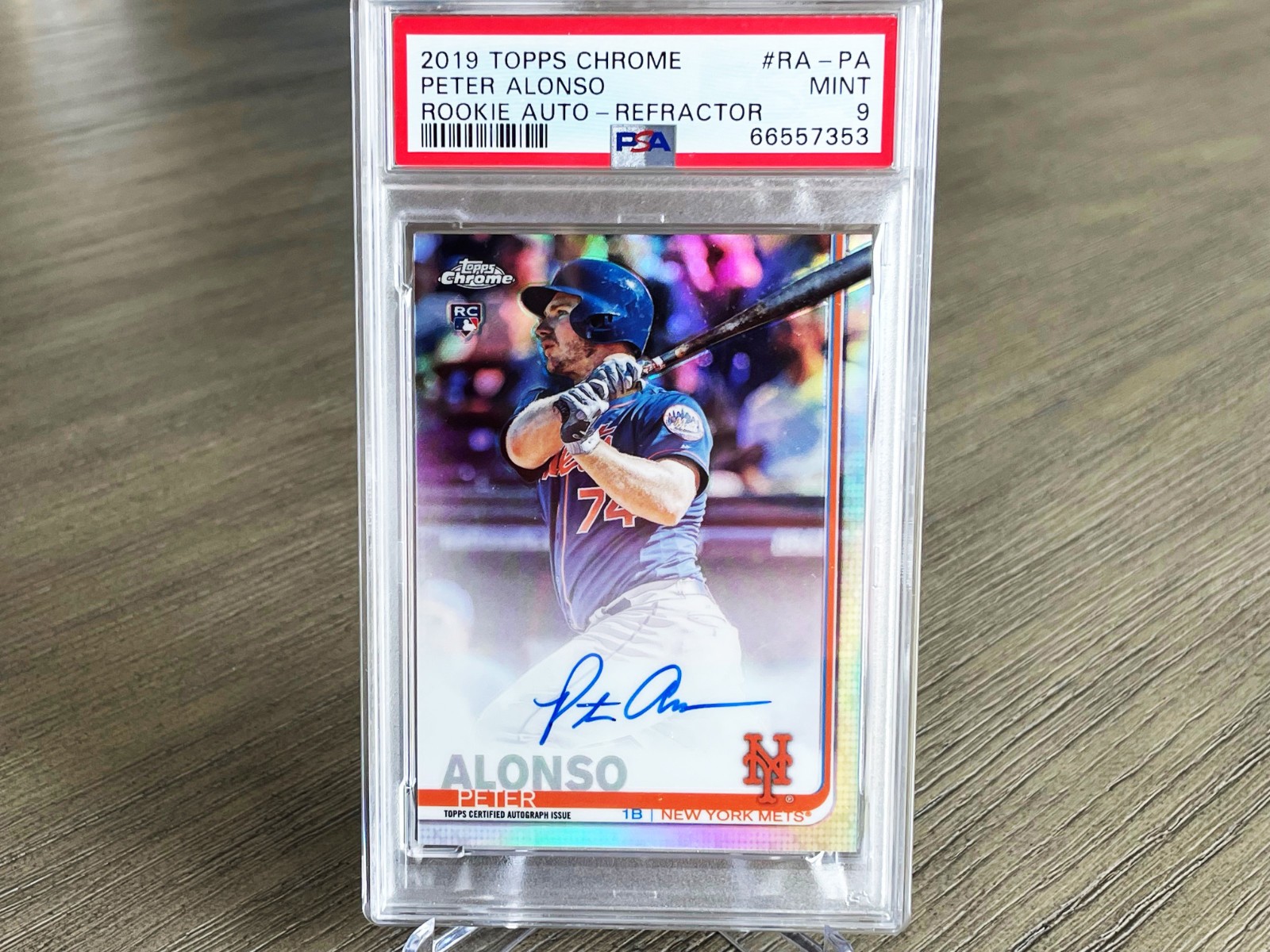 2019 Topps Chrome PETE ALONSO Rookie On-Card Auto Refractor 🔥/499 PSA 9 METS
