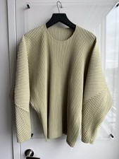 Homme Plisse Issey Miyake Pale Green Long Sleeve Crewneck Top Size 4 NWT