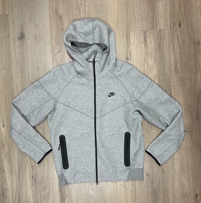 Nike Sportswear Tech Fleece Full-Zip Hoodie Heather Grey FB7921-063 Men's Large