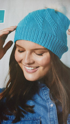 Strickanleitung aus Frankreich für Damen einfache Beanie Mütze in 100 g Aran