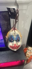 Ghoulish Halloween Hanging Severed Head Mask with Hook Beige Brown Red Latex