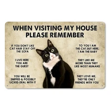 Cat House Sign Humor Aluminum Weatherproof Funny Sign