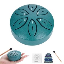 3 Inch Steel Tongue Drum 6 Note Mini Rain Drum Outdoor Instrument Green