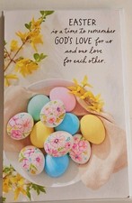 Nice Easter Card With Eggs & Flowers Made In USA By: American Greetings