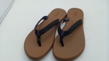 Flojos Women's Memory Foam Flip Flop Sandals Brown/Black SIZE 10