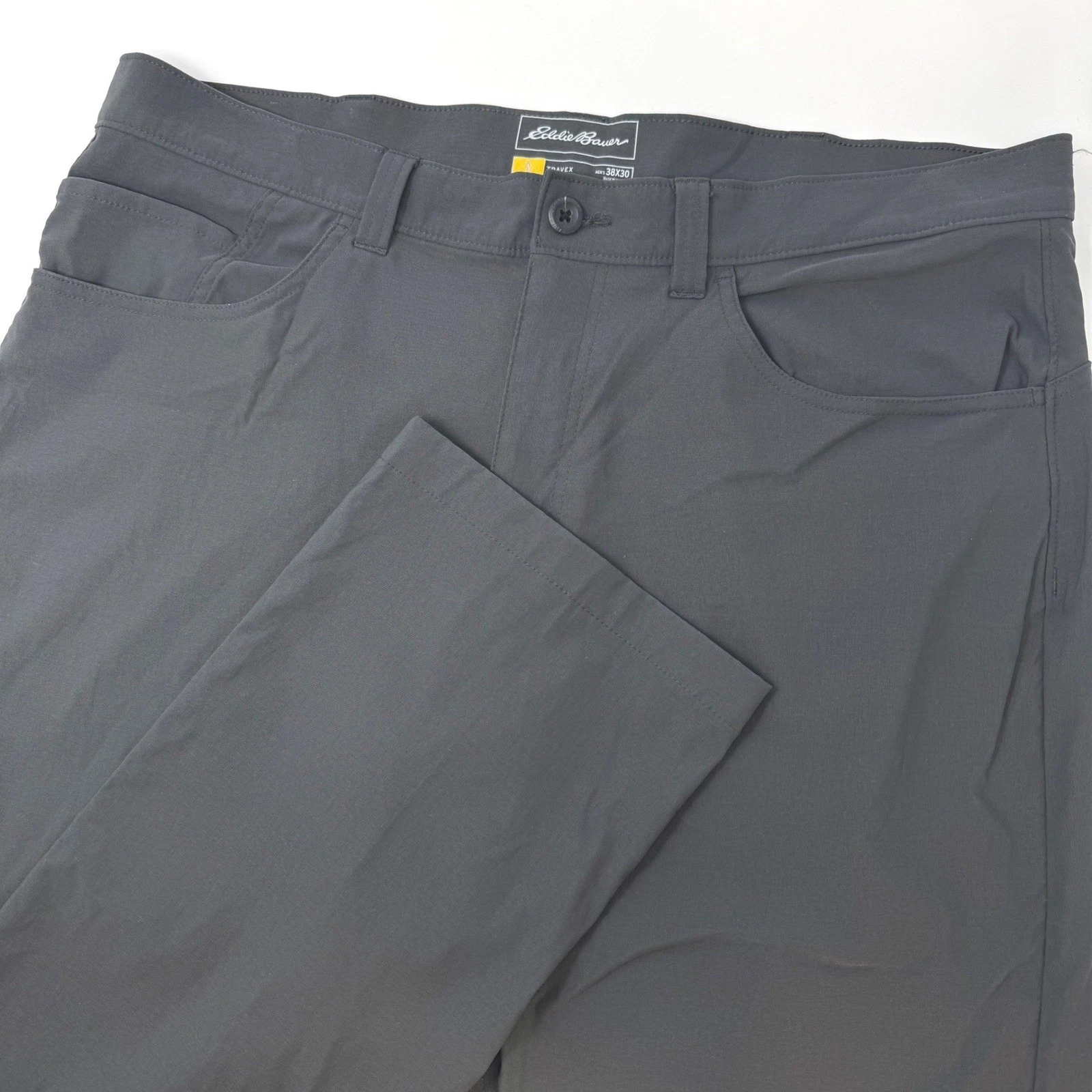 Eddie Bauer Travex Mens 38x30 Charcoal Gray Stretch Nylon Outdoor Hiking Pants