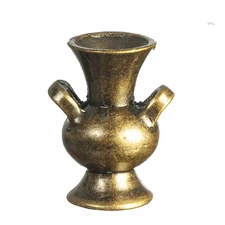 Dollhouse Miniature Antique Brass Vase with 2 Handles by Falcon Miniatures