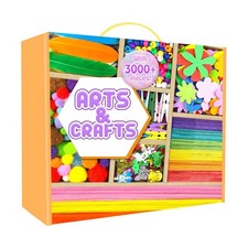 Arts and Crafts Supplies for Kids - 3000Pcs Craft Kit with Pipe Cleaners Craf...