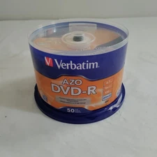 NEW 50 PACK Spindle Verbatim AZO DVD-R 4.7GB 16X SEALED