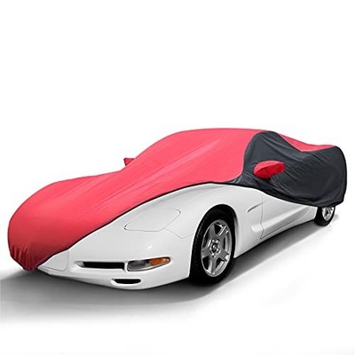  Waterproof Car Cover Custom Fit for 1996-2004 C5 Corvette C5 Red Black