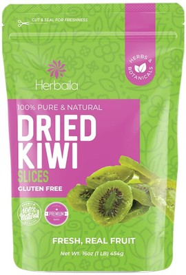 Herbaila Dried Kiwi Fruit Slices, 1 Pound. Dried Kiwis Fruit, Dehydrated Kiwi Sl