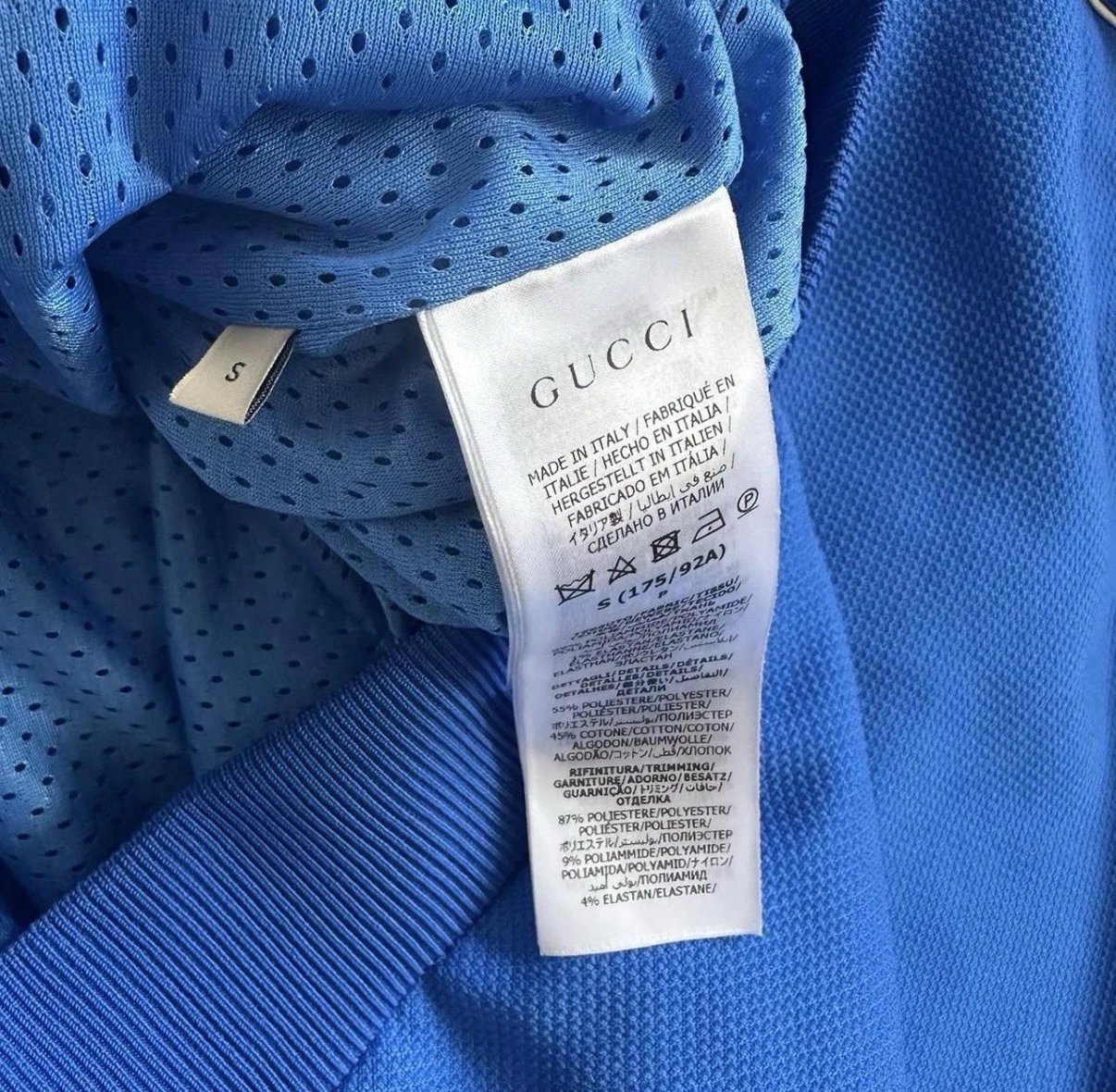 GUCCI “GG NYLON JAQUARD FELPA CON CAPPUCCIO BLU”