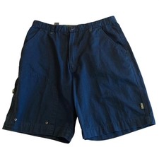 Vintage OP Ocean Pacific Shorts Mens 36 Fit 35 Navy Blue Cotton Twill Utility