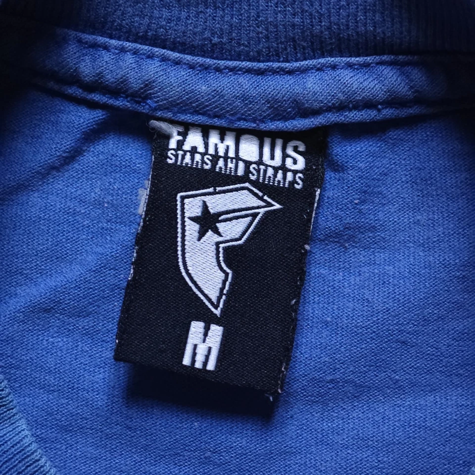 Famous Stars And Straps 06 Vintage T Shirt Size M Y2k Blue Travis Barker Blink - Imagen 3 de 4