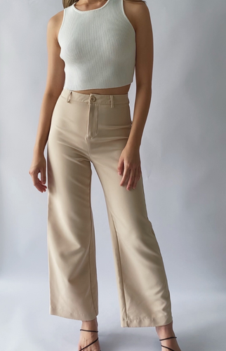 Women Neutral High waisted Pants / Beige Faye Pants BRAND NEW - Picture 5 of 5