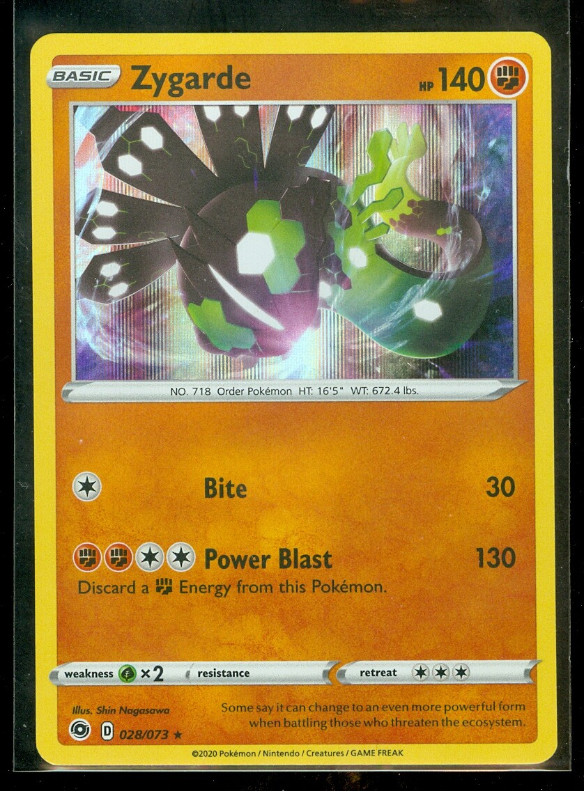 Pokemon Champion's Path Holo Rare Zygarde #28