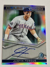 2020 Bowman Draft Chrome JUSTIN FOSCUE Class Of 2020 /250 AUTO rangers
