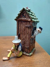 Vintage 1946 Blue Ridge Mountain Boys Outhouse Paul Webb Imperial Porcelain 7" T