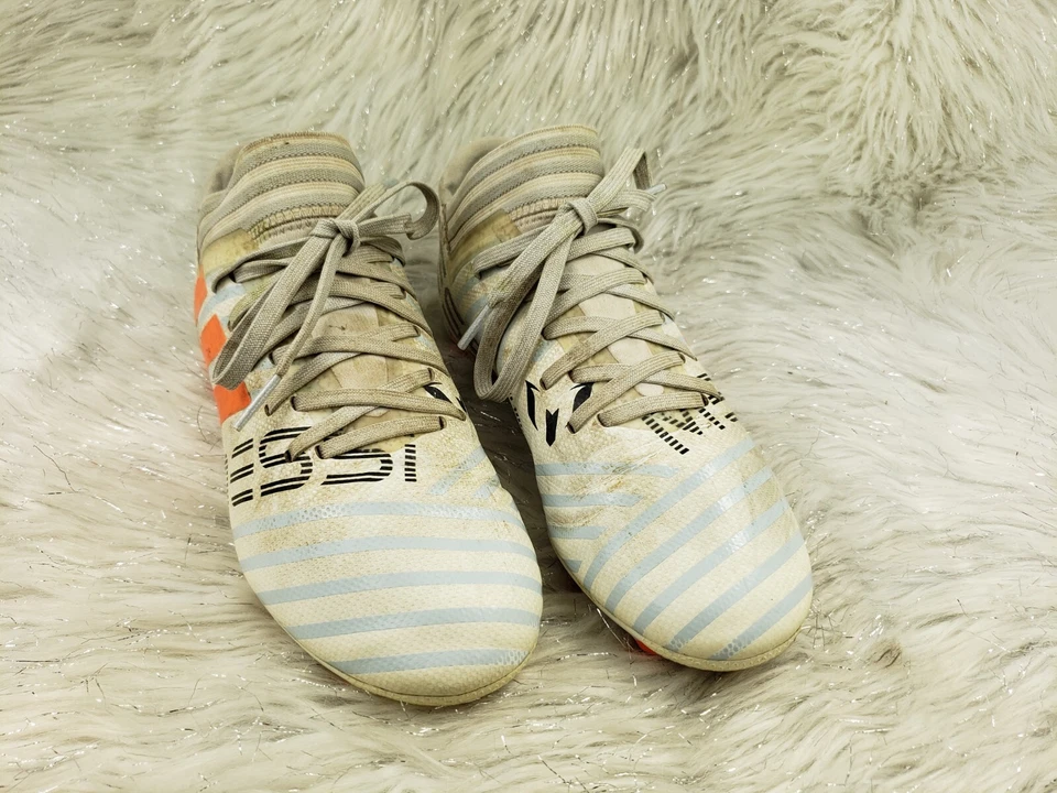 Adidas Youth Jr Size US 4 Nemeziz 17.3 FG Soccer Cleats White Orange BY2412 - Image 3 of 4