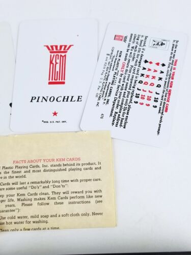 KEM Playing Cards Vintage Pinochle Double Deck Arabesque Design Plastic Case - Picture 4 of 8
