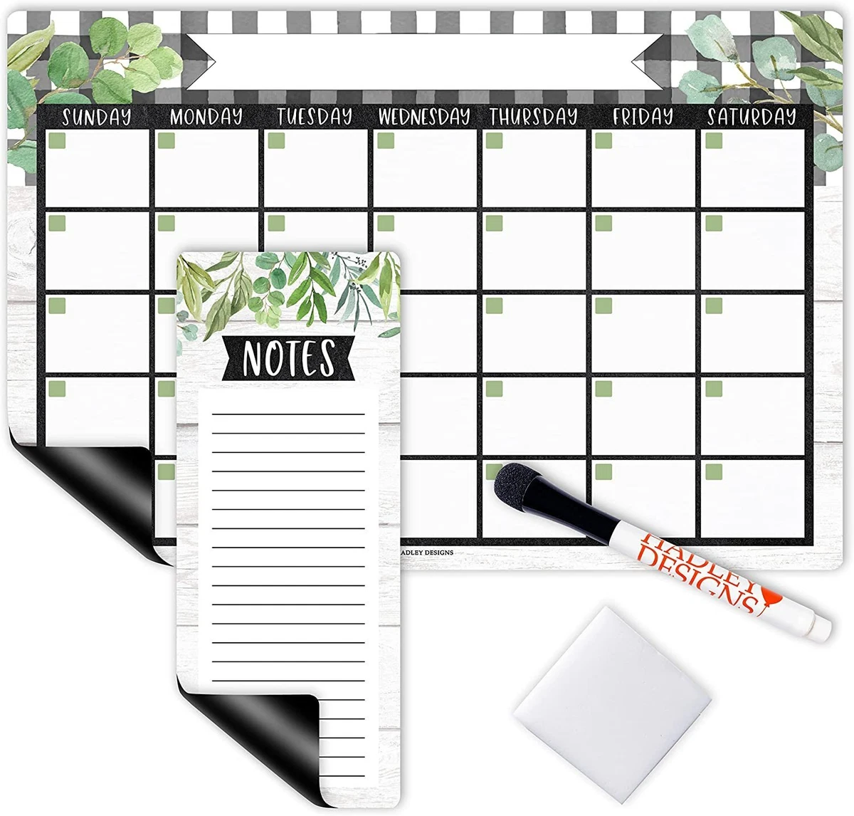 Farmhouse Large Magnetic Calendar for Fridge Dry Erase Board for  Refrigerator... | eBay