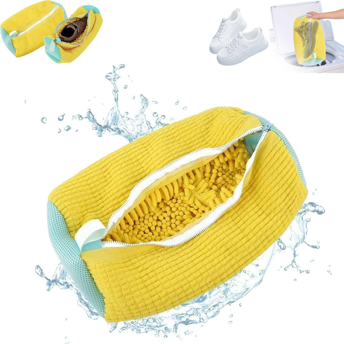Bolsa Para Lavar Zapatillas En Lavadora: Ajustable 360°, Con Cremallera, Reutilizable, Protege El Calzado Y El Tambor