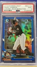 Osiris Johnson - 2018 Bowman Draft Chrome Blue Refractor   PSA 9  #106/150