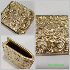 Having Flowers Brass Habaki for Chinese Tang Dao Habaki 